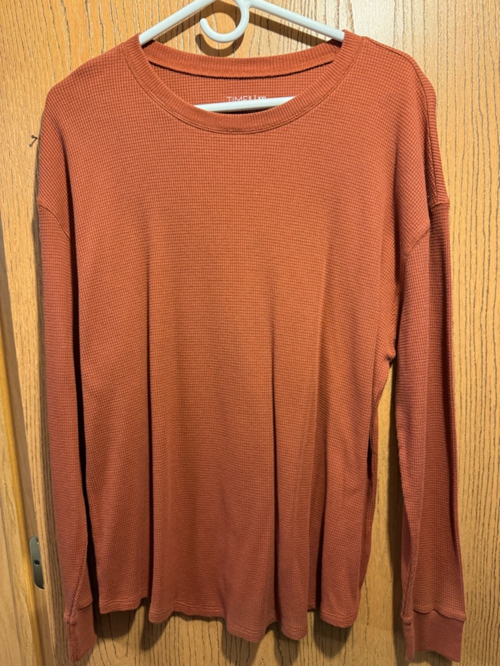 Time and Tru Rust Waffle Knit Pullover